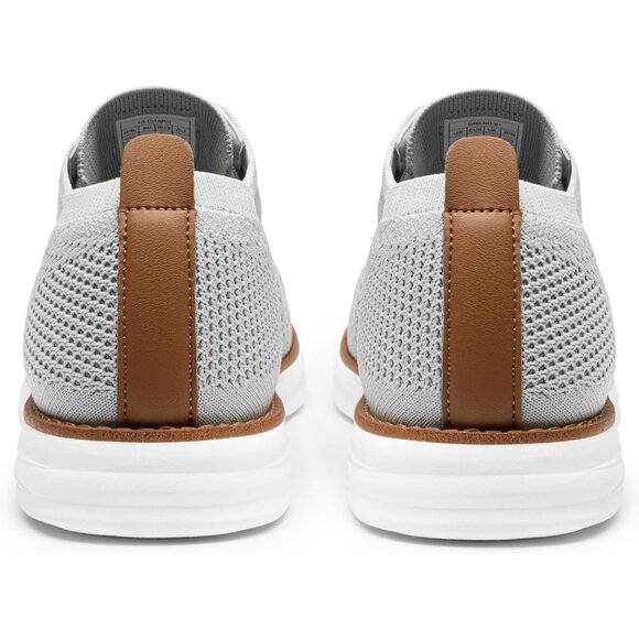 ⚡Men Grey Knit Flex Breeze Mesh Oxfords Lace-Up Lightweight Walking Sneaker - Picture 5 of 10